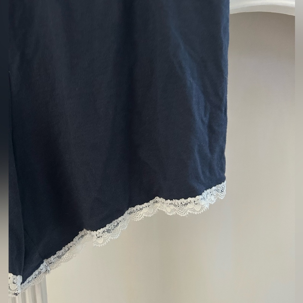 GAP Body Navy Romper with White Lace Details 
Size: Small
EUC (Like New) - Picture 6 of 9